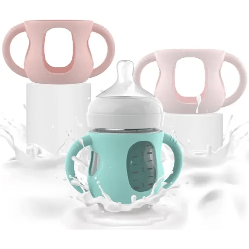 3PCS Set of Silicone Sleeves for Philips Avent Glass Bottle with Handles, It is Designed for Avent Glass Baby Bottles, Compatible with 4 oz Philips Avent Bottle, and Easy to Clean and Sterilize