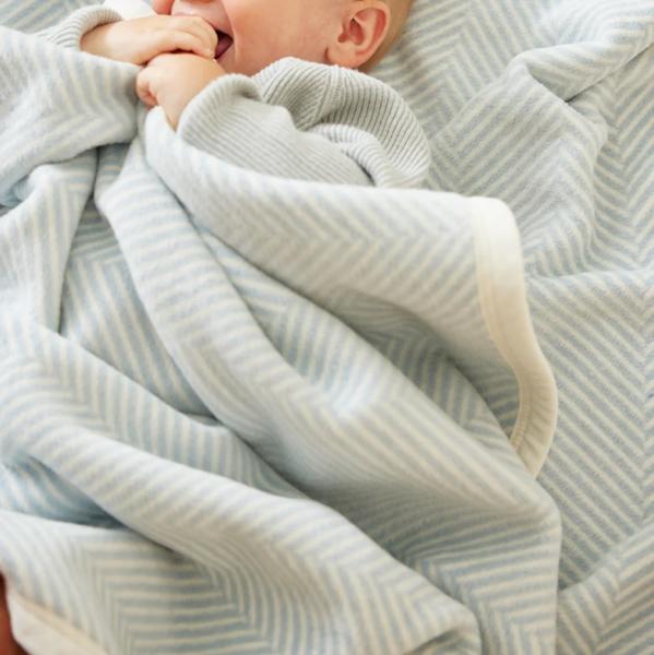 Harborview Herringbone Sky Mini Blanket