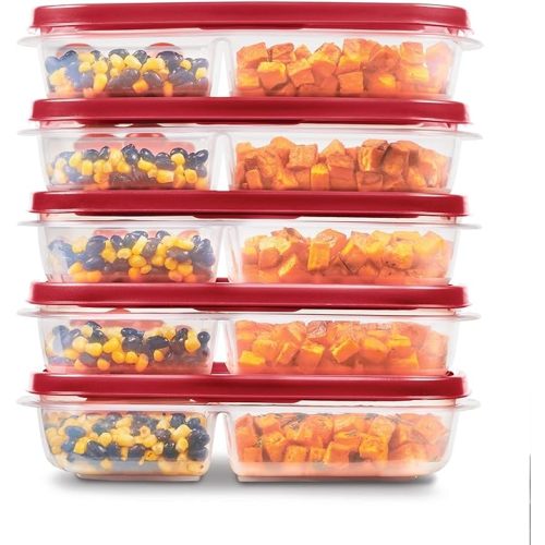 Rubbermaid EasyFindLids Meal Prep Containers 5.1 Cup Red