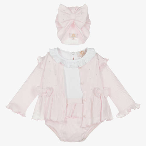 Caramelo Kids - Baby Girls Pink Cotton Bows Outfit | Childrensalon