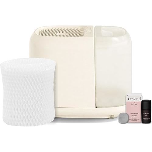 Canopy Large Room Humidifier, Cream, Large Room Humidifier, Large Living Space, 36HR Run Time, 5.5L Tank - Includes Canopy Humidifier Plus, Diffusion Well, Unwind Aroma, Filter, Power Cord & Adapter