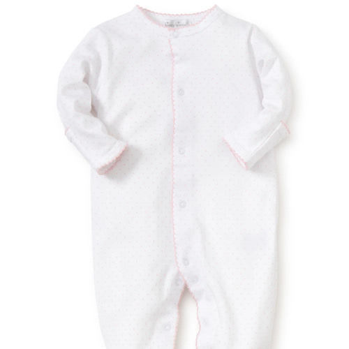 White/Pink New Kissy Dots Print Footie