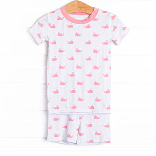 Whale Watch Bamboo Pajama Short Set, Pink – Stitchy Fish