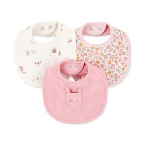 Baby Girls Floral Bibs, 3 Pack