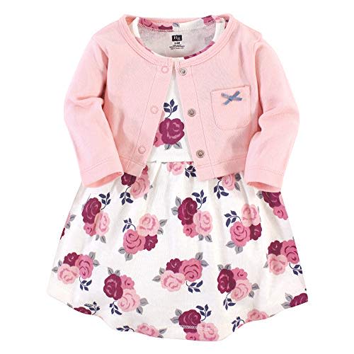 Hudson Baby Baby Girls' Cotton Dress and Cardigan Set