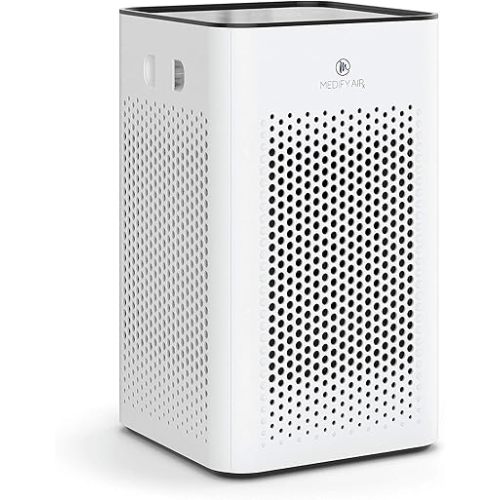 Medify MA-25 Air Purifier with True HEPA H13 Filter | 825 ft² Coverage in 1hr for Allergens, Smoke, Wildfires, Odors, Pollen, Pet Dander | Removal to 0.1 Microns | White, 1-Pack