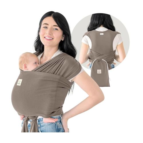 KeaBabies Baby Wrap Carrier Ring Sling - Easy to Wear, Adjustable D-Lite Baby Carrier Newborn to Toddler, Infant Carrying Shirt, Hands Free Bonding, Breathable Fabric Wearing Wrap (Copper Gray)