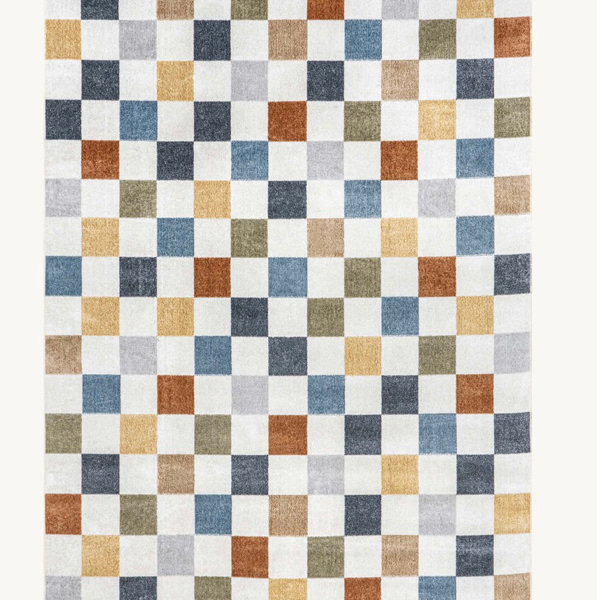 Carina Colorful Checkered Washable Rug | Multicolor – Rugs USA