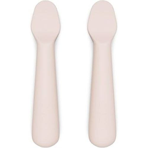 Lalo Little Spoon Set - 2 Piece Baby Spoons Set for Infants & Babies - Made From Food Grade Silicone Dishwasher Safe - Baby Feeding Essentials for Early Stage Mealtime - Grapefruit