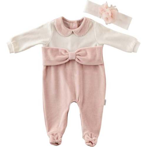 Formal Bow Babygrow & Headband, Pink - Andy Wawa | Maisonette