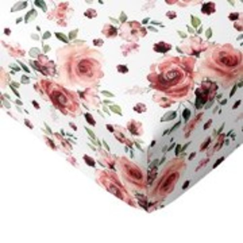 Crib Sheets 100% Cotton Fitted Crib Sheet Set Perfect for Baby Rose floral