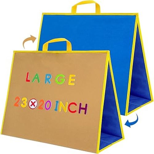 Tablero grande de franela de fieltro de 22.8 x 19.7 pulgadas, tablero de aprendizaje de historia de fieltro para niños pequeños, aula, preescolar, esquina infantil, interactivo, plegable, soporte