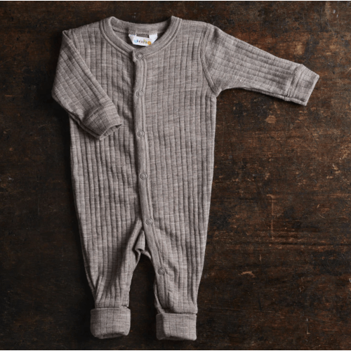 Baby & Kids Merino Wool Rib Pyjamas - Sesame