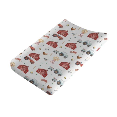 Watercolor Farm Animals Life Changing Pad Cover Funny Barn Chicken Pig Duck Tractor Fitted Baby Changing Table Sheets for Boys Girls Soft Breathable Stretch Baby Changing Pad Covers 32''x16''