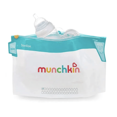 Munchkin Jumbo Bottle Sterilizing Bags, Microwave Bottle Sterilizer Bags - 6Pk, 180 Uses