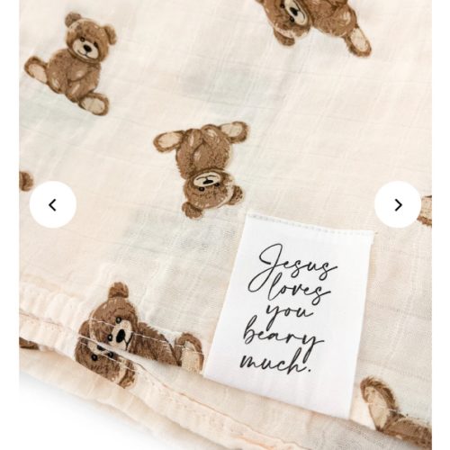 Jesus Loves You Beary Much Swaddle Blanket – AmorClothingCo.