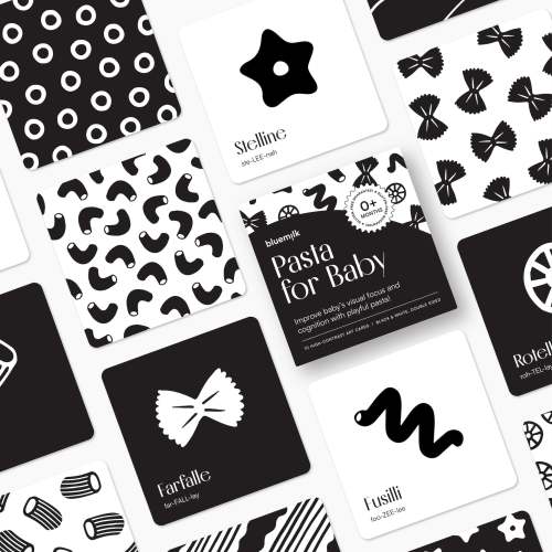 Baby High-Contrast Art Cards – Pasta Themed