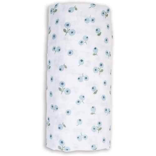 lulujo Baby Swaddle Blanket Unisex Softest 100% Cotton Muslin Swaddle Blanket Neutral Receiving Blanket for Girls & Boys| 40in x 40in| Baby Gift| Blueberies