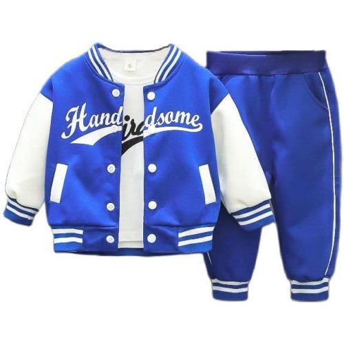Baby Sports outfit clothes for boys&girls Baseball jacket +T shirt+pant 3 pieces kids school clothing