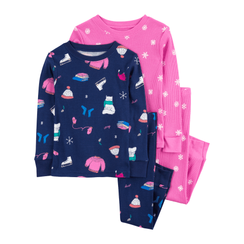 Baby 4-Piece Ice Skate & Snowflake Cotton Blend Pajamas - Carter's | Carter's
