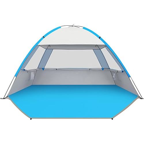 Gorich Beach Tent Sun Shelter for 3/4-5/6-7/8-10 Person with UPF 50+ UV Protection, Lightweight & Easy Setup Beach Shade Canopy, Portable Beach Shade Tent Beach Cabana