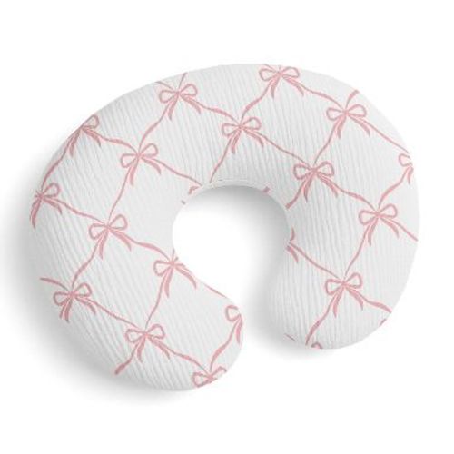 Sweet Jojo Designs Baby Girl Muslin 100% Cotton Nursing Pillow Cover Ballerina and Ballet Bows Pink and White