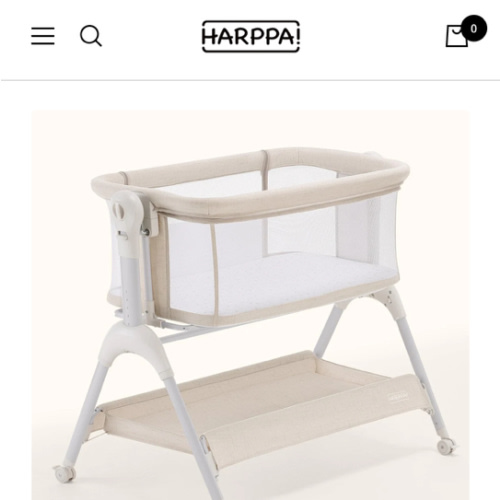 HARPPA Cuddly Sway | 3-in-1 Rocking Baby Bassinet & Bedside Sleeper with Anti-Reflux Mattress for Newborns | Attaches to Bed, Adjustable Height, Tool-Free Setup, Portable Wheels, CPSC Certified, Gentle Rocking Motion | Ideal for Infants, Safe Co-Sleeping