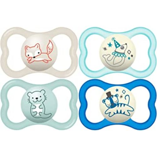 MAM Air Night & Day Baby Pacifier, for Sensitive Skin, Glows in The Dark, 6-16 Months, Baby Boy, 4 Count