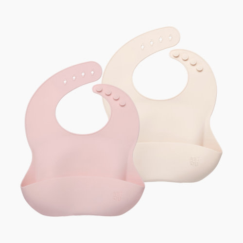 AEIOU Bib (2 Pack) - Petal/Oat Milk