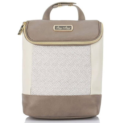 Itzy Ritzy Insulated Bottle Bag – Keeps Bottles Warm or Cool - Holds 3 Bottles & Features Interior Pocket for Ice Pack (Not Included), Vanilla Latte