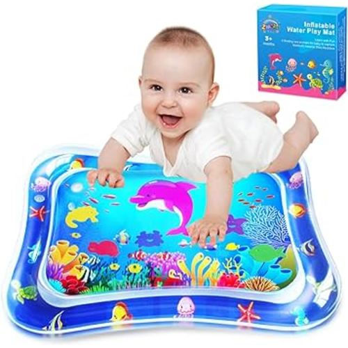 ZMLM Baby Tummy-Time Water Mat - Infant Water Play Mat Water Playmat Sensory Pad Baby Stuff for 3 6 9 12 Months Newborn Toddler Boys Girls Best Gift Fun Indoor Activity Item Game