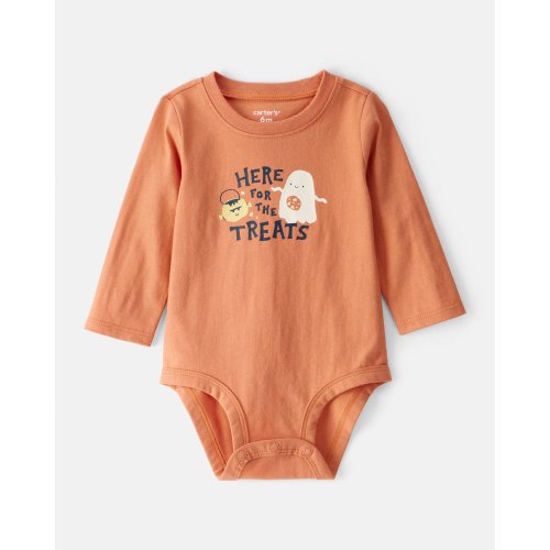 Baby Cotton Long-Sleeve Graphic Bodysuit - Orange - Carter's | Carter's