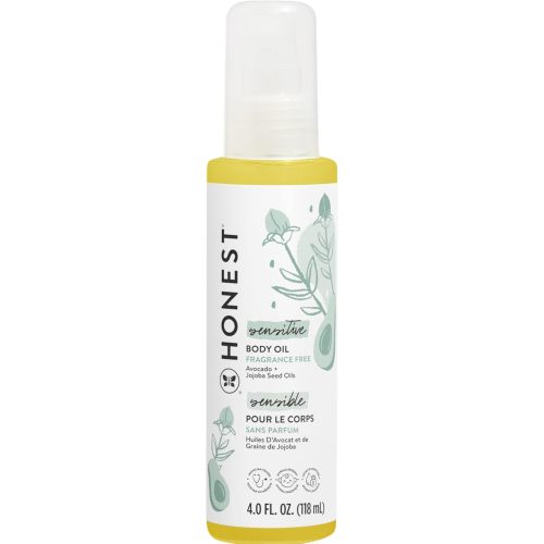 The Honest Company Organic Body Oil | Gentle for Baby | Fragrance Free, Plant-Based, Hypoallergenic | 4.0 fl oz