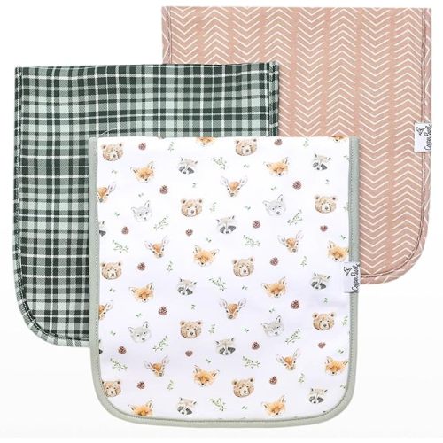Copper Pearl Baby Burp Cloths 3 Pack, Cotton Burp Cloths, Extra Absorbent Spit Up Rags, Wilder Set