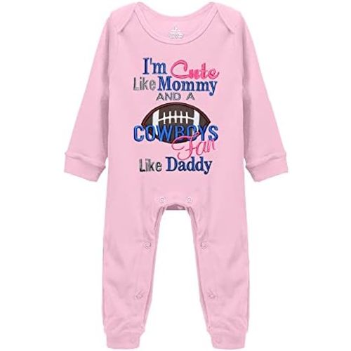 I'm Cute Like Mommy and A Cowboys Fan Like Daddy Unisex Baby Romper Jumpsuit
