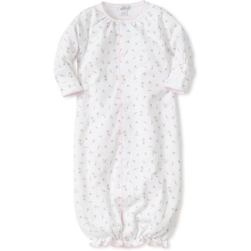 kissy kissy Baby Girls Garden Roses Print Convertible Nightgown, White, Newborn