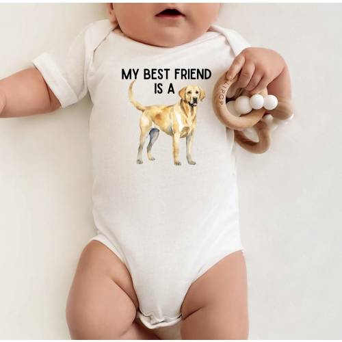 My Best Friend is a Yellow Lab - Yellow Labrador - Baby Outfit - Baby Shower Gift - Dog Nursery - Lake Dog - New Baby Gift