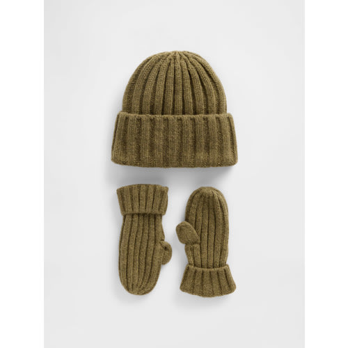 Baby & Toddler CashSoft Rib Beanie & Mittens Set