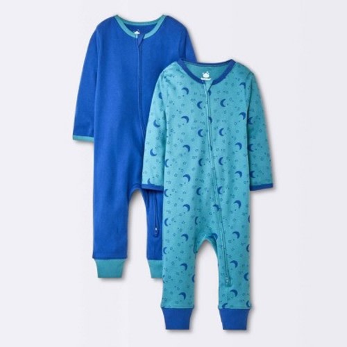 Baby Boys' 2pk Zip Romper - Cloud Island™, Color: Blue, Size: 0-3M