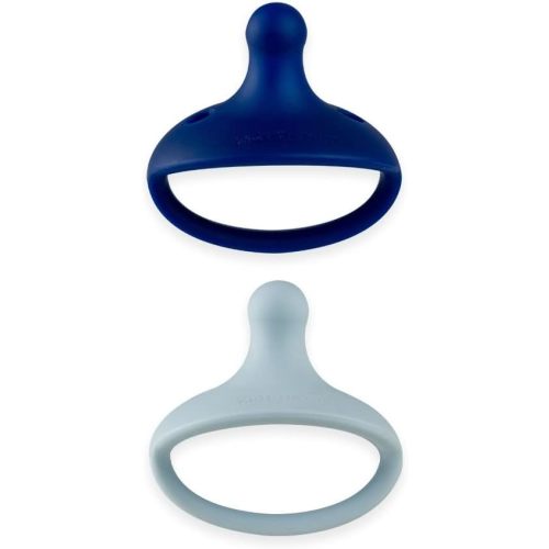 Kids Heroes One-Piece Silicone Pacifiers for Babies 3-36 Months, BPA-Free, 2 Pack (Light Blue and Dark Blue)