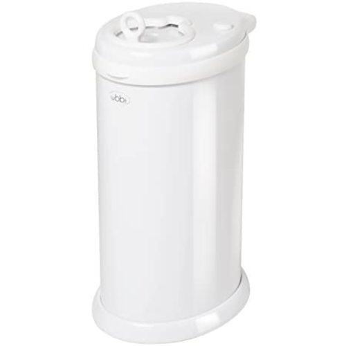 Ubbi Steel Odor Locking, No Special Bag Required Money Saving, Awards-Winning, Modern Design, Registry Must-Have Diaper Pail, White