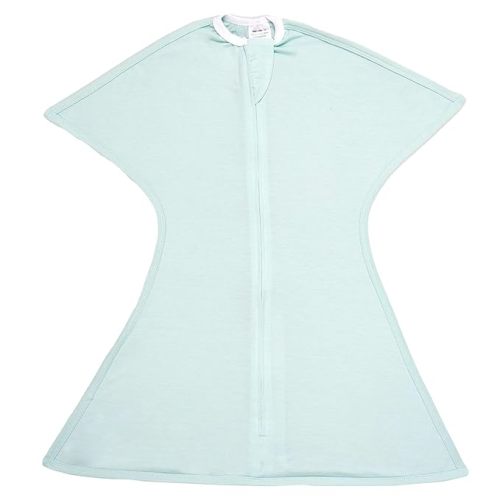 SleepingBaby Zipadee-Zip Transitional Swaddle Sack, 12-24 Month - Roomy Zipper Swaddle for Easy Diaper Changes and Proper Hip Development - Baby Swaddle Sack, Large - Classic Mint