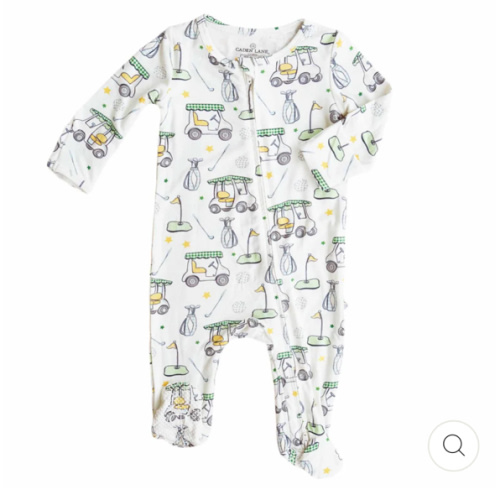 Country Club Cuties One-Piece Footie in Blue | Caden Lane Size 3-6 months