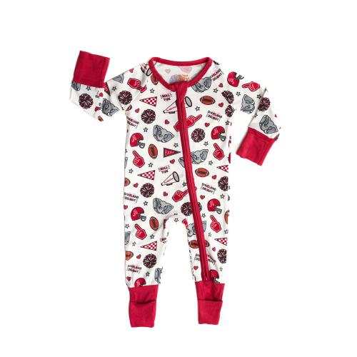 Alabama Football Baby Bamboo Zip Up Pajamas
