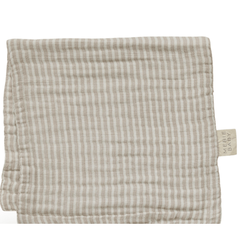 Taupe Stripe Muslin Burp Cloth