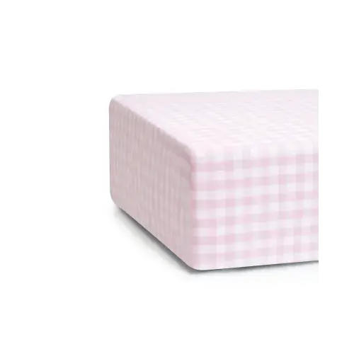 Luxe Premium Cotton Pink Gingham Crib Sheet