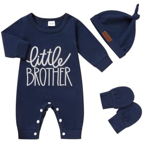 Newborn Romper Baby Boy Cotton Jumpsuit New Baby Hat Gloves Romper Coming Home Clothes Outfits