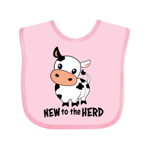 Inktastic New to the Herd Cute Cow Boys or Girls Baby Bib