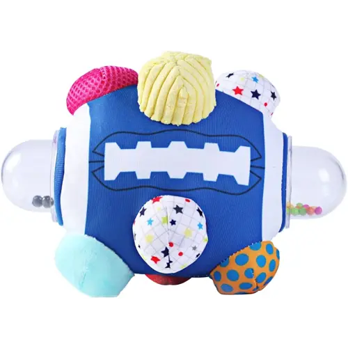 The Season Toys Football Bumpy Ball for Baby Cognitive Developmental, Baby Boys & Girls - Newborn to 36 Months Sensory Football Rattle Toy
