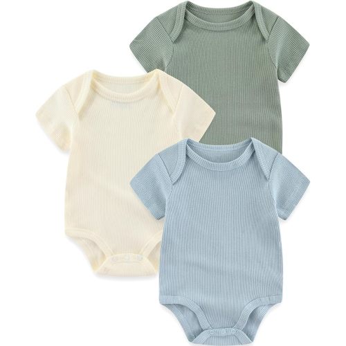 Newborn Baby Boy Girl Bodysuits Short Sleeve Summer Infant Clothes 0-12 Month